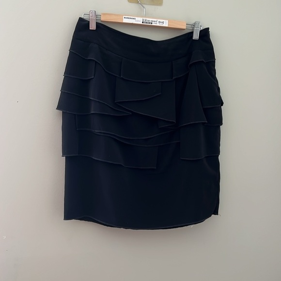 Insight Black Asymmetrical Ruffled Mini Skirt - Picture 2 of 4